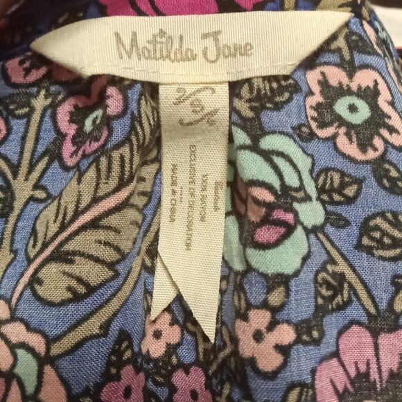 Matilda Jane Purple Long Sleeve Paisley Dress Size Small with Pockets Girls - Picture 3 of 5